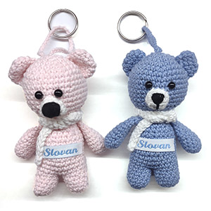 Slovan -crocheted teddy bear pendant